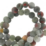 Natural stone beads round 6mm matte Africa fancy jasper